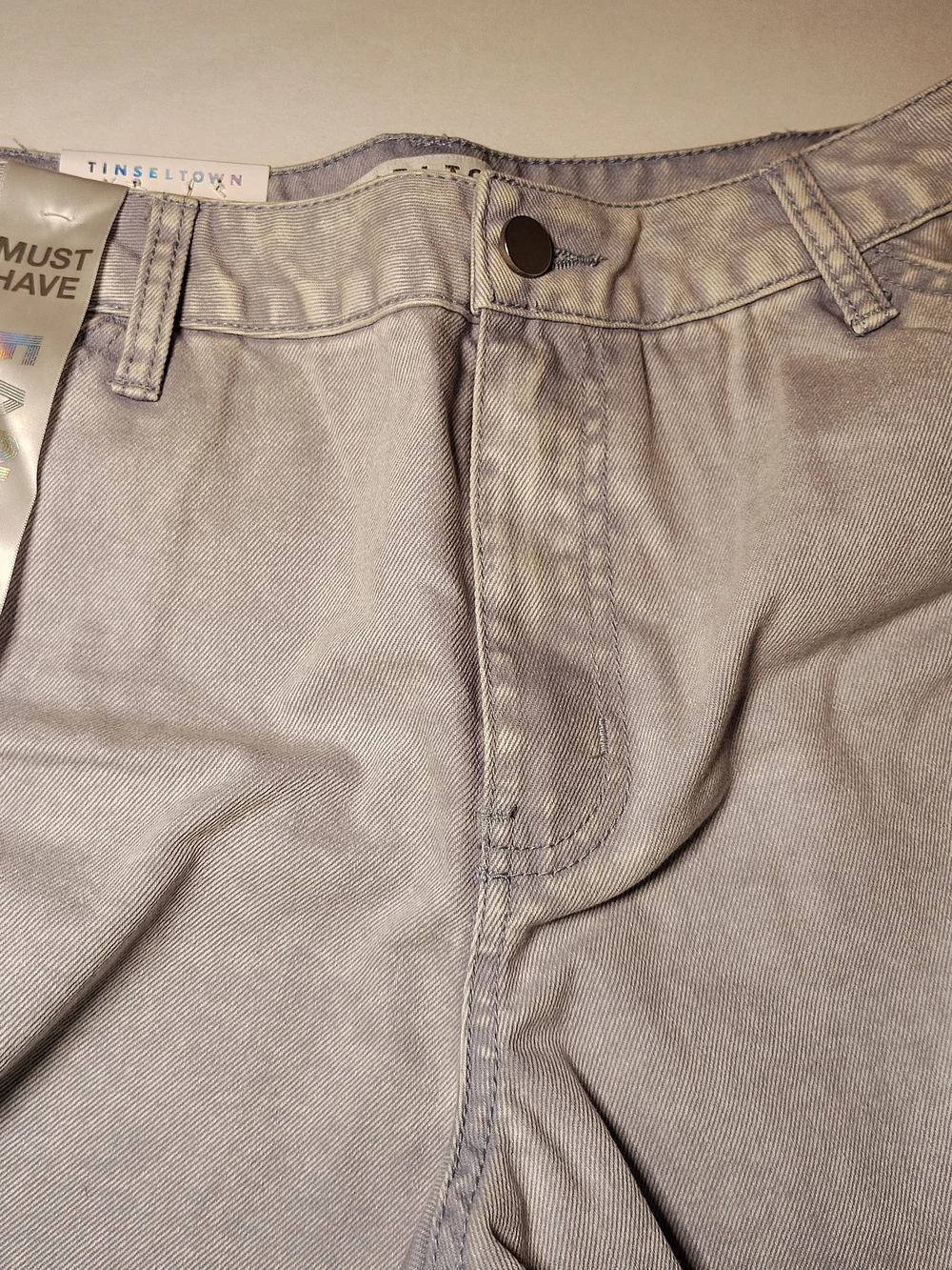 Francesca's Light Blue  Frayed Denim Shorts - Picture 3 of 8